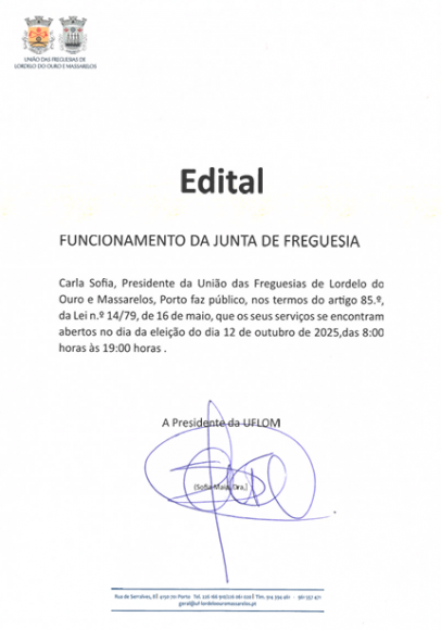 Eleições Autárquicas - Serviços da UFLOM