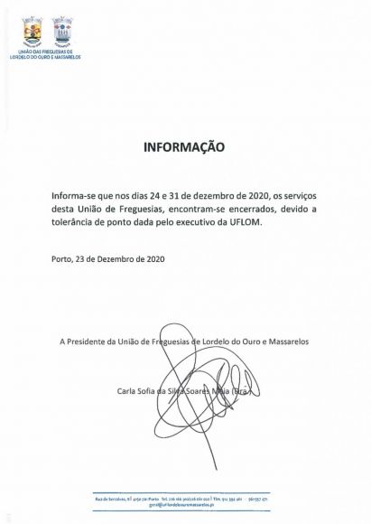 Tolerância de ponto - 24 e 31 de Dezembro
