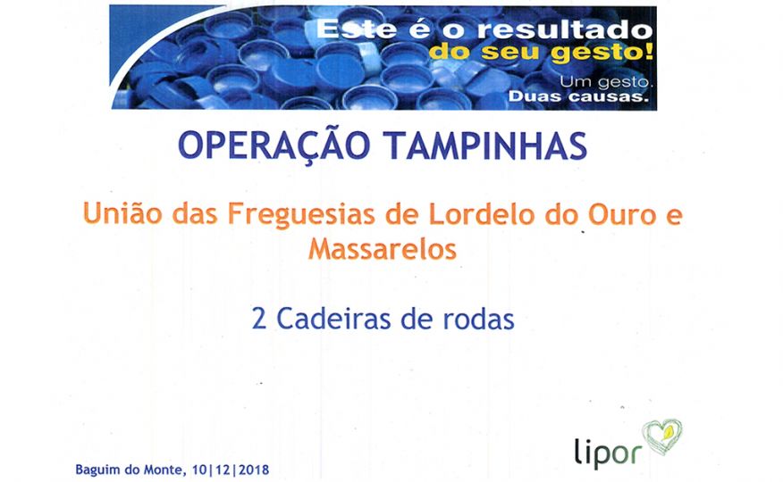 A Operação Tampinhas na UFLOM já permitiu a oferta de 2 cadeiras de rodas