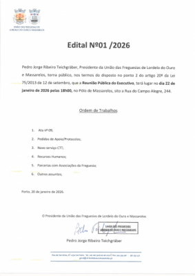 Edital N&ordm;01/2026 Reuni&atilde;o P&uacute;blica do Executivo