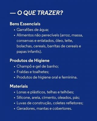 Recolha de bens para a zona centro de Portugal 