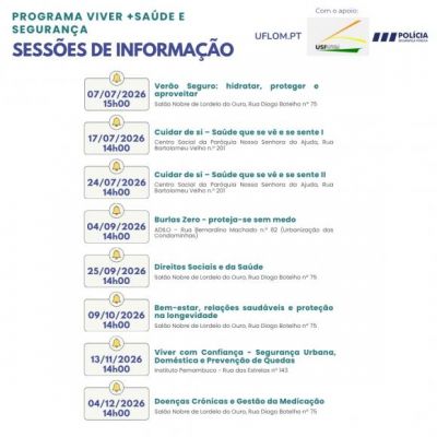 Sess&otilde;es de Informa&ccedil;&atilde;o - Programa Viver +Sa&uacute;de e Seguran&ccedil;a 