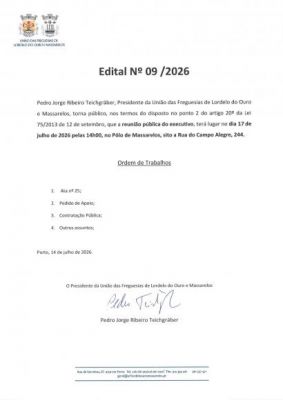 Edital n&ordm;09/2026 Reuni&atilde;o P&uacute;blica do Executivo