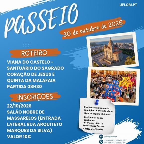Passeio da Freguesia 30 de outubro de 2026