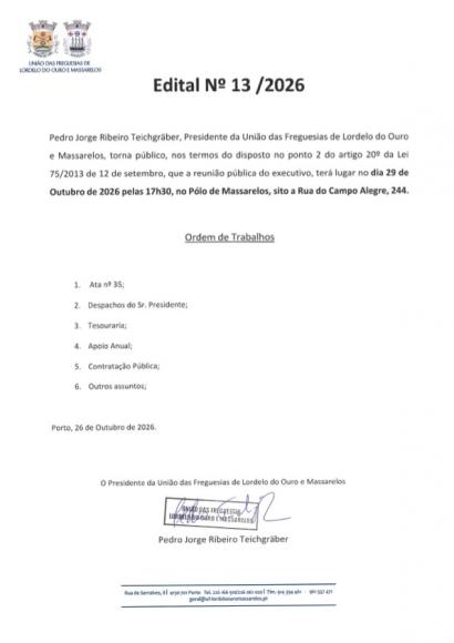 Edital n&ordm; 13 de 2026